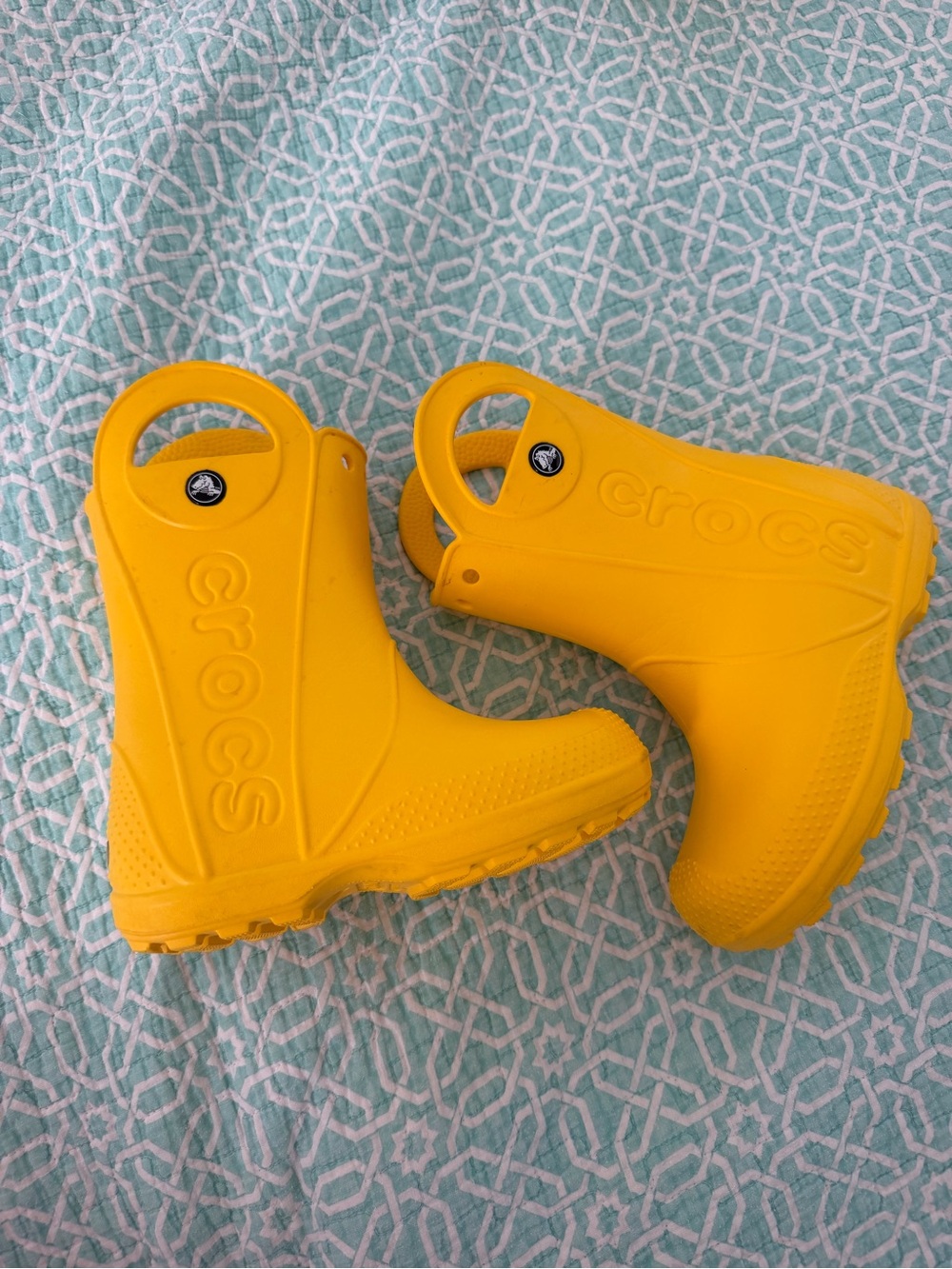 Crocs Kids' Yellow HandleRain Boots